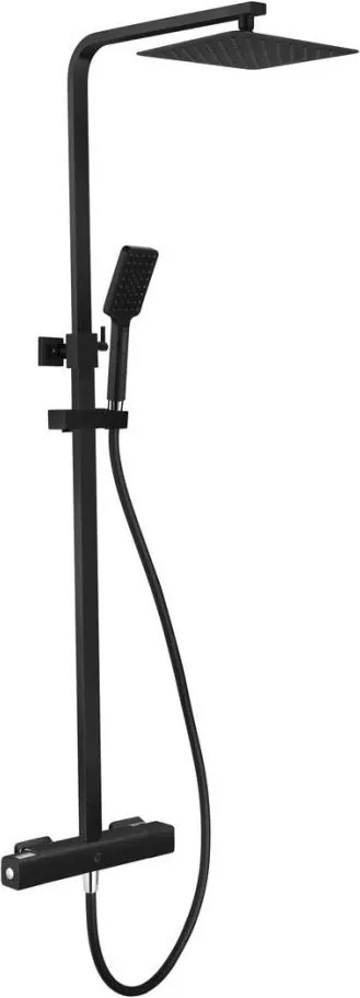 NAESBY termosztátos csaptelepes zuhanyszett, matt fekete