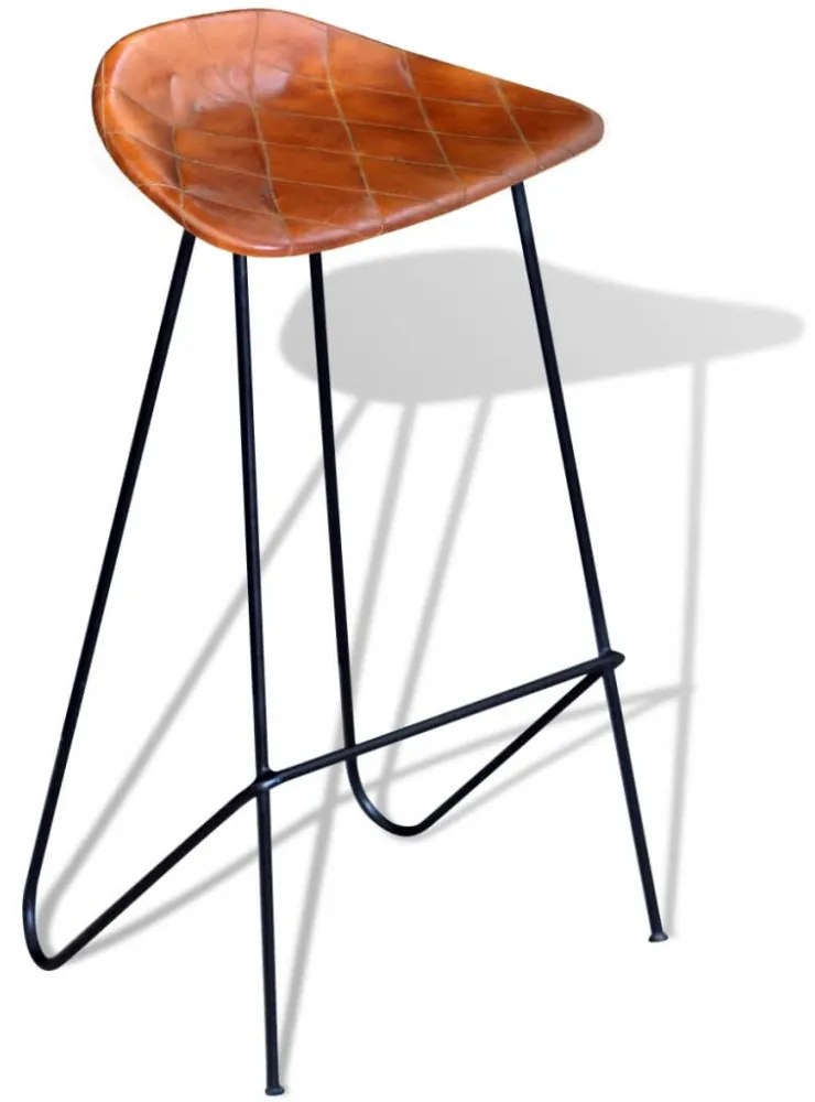 vidaXL 4 db barna valódi bőr bárszék