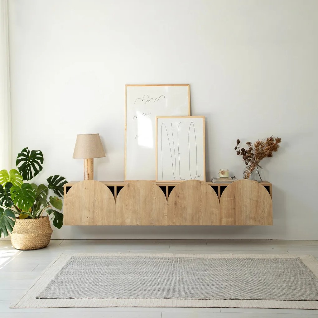 Mesta TV-állvány, zafír tölgy, 180 cm