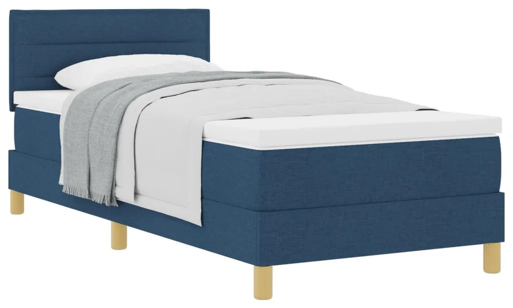 Kék Box Spring Ágy Matraccal 90x190 cm Szövet