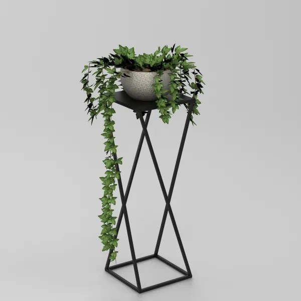 Virágállvány 70x24 cm fekete színben