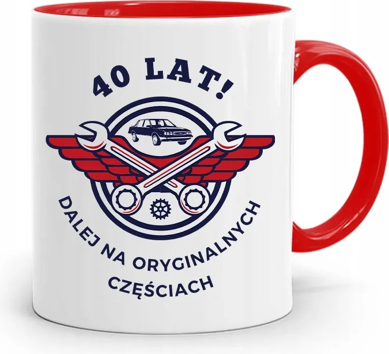 Születésnapra 40 40-es 40-es Piros Ajándék Bögre fényképes nyomtatással