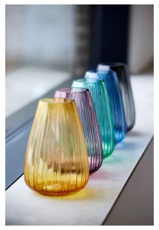 Kusintha rózsaszín üveg váza, magasság 22 cm - Bitz