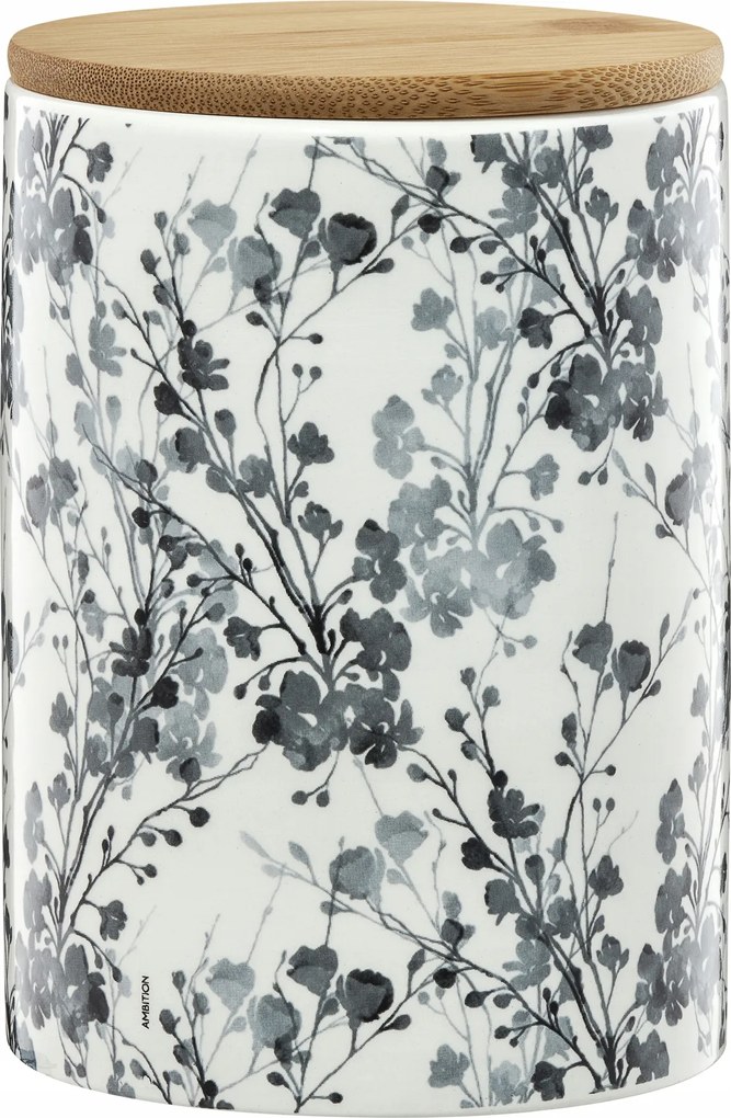 Tuvo Virágos Konyhai Tartály Bambusz FEDÉLLEL1100 ML Ambition