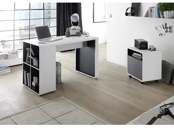 TEO íróasztal, fehér/antracit