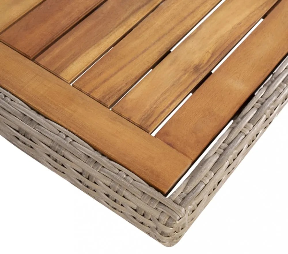 9 részes barna kültéri polyrattan étkezőgarnitúra párnákkal