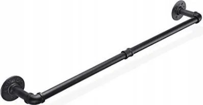 Fürdőszobai törölközőtartó akasztó loft fekete