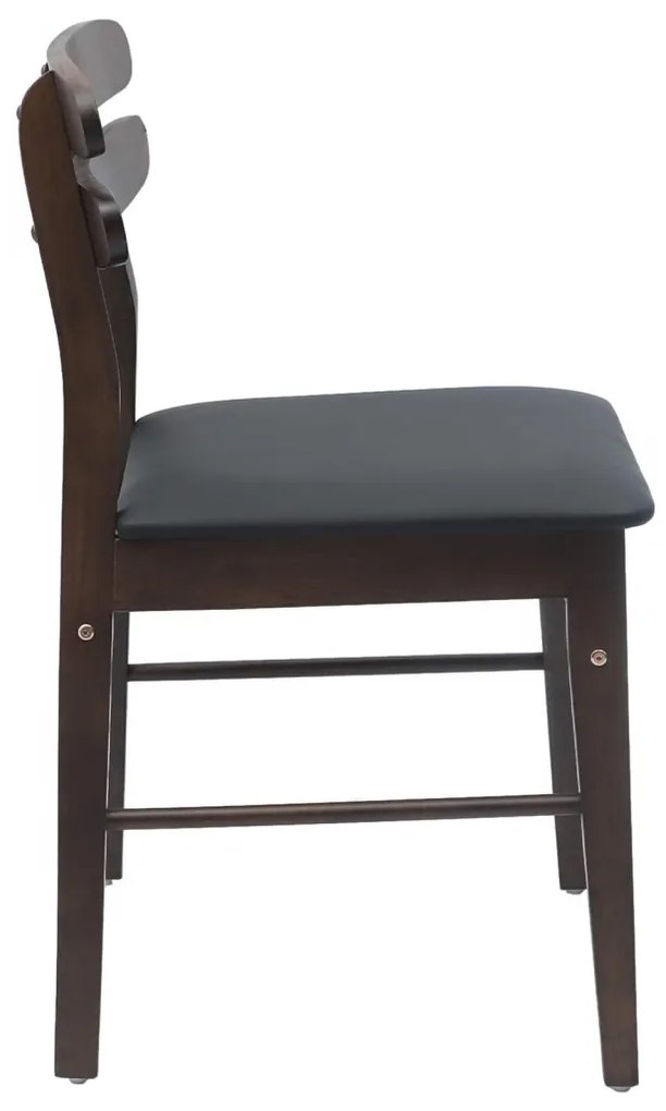 vidaXL Étkezőszék 2 pcs Világosbarna és fekete Tömör fa