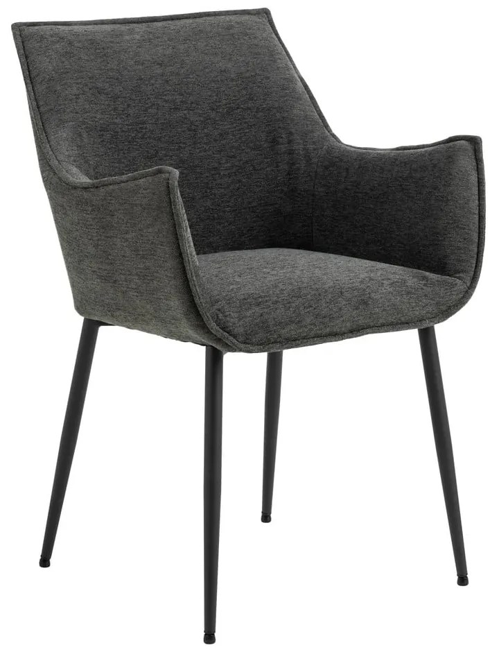 Sötétszürke kárpitozott étkezőfotel Bonita – Actona