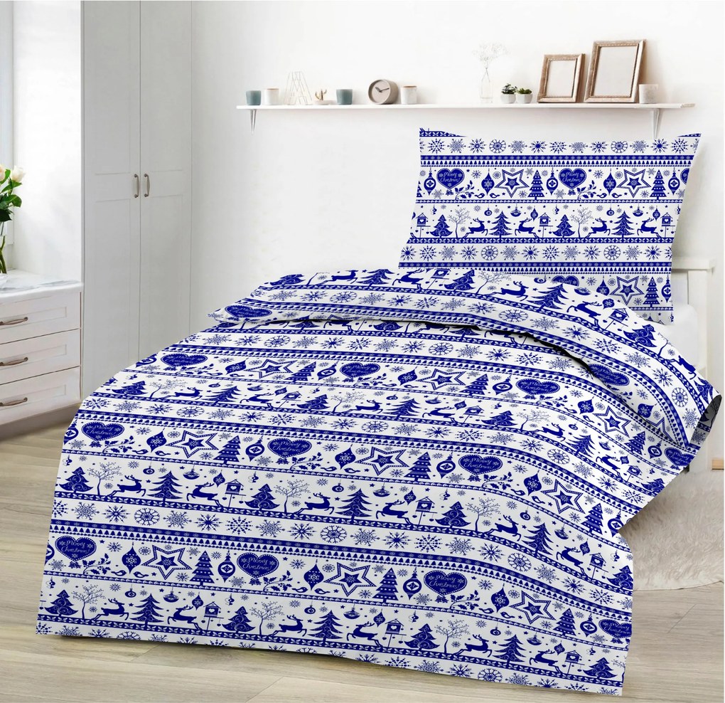 X-MAS BLUE pamut lepedő DeLuxe