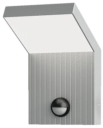 Brilagi - LED kültéri fali lámpa mozgásérzékelővel RIANO LED/8W/230V ezüstszínű