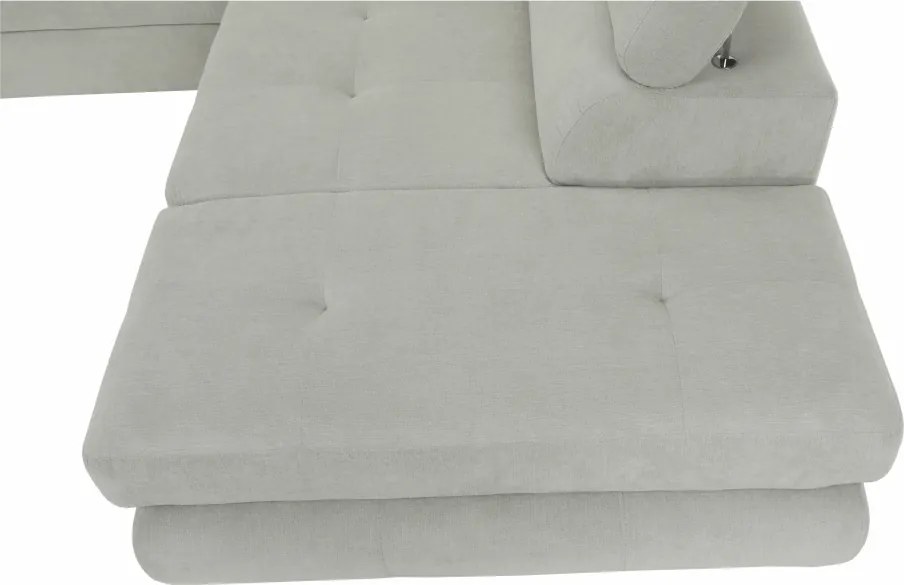 Ülőgarnitúra tárolóhellyel, világosszürke, szövet, jobbos, BUTON R