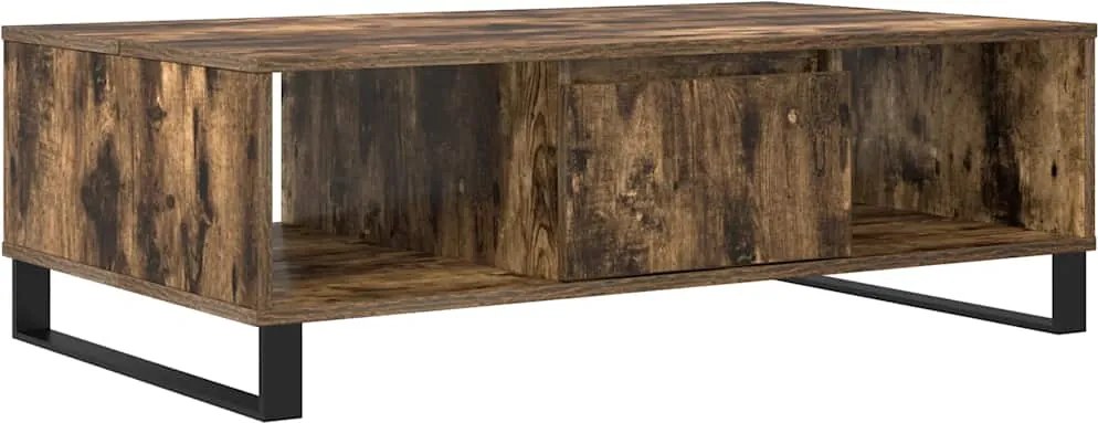 vidaXL füstös tölgy színű szerelt fa dohányzóasztal 104x60x35 cm