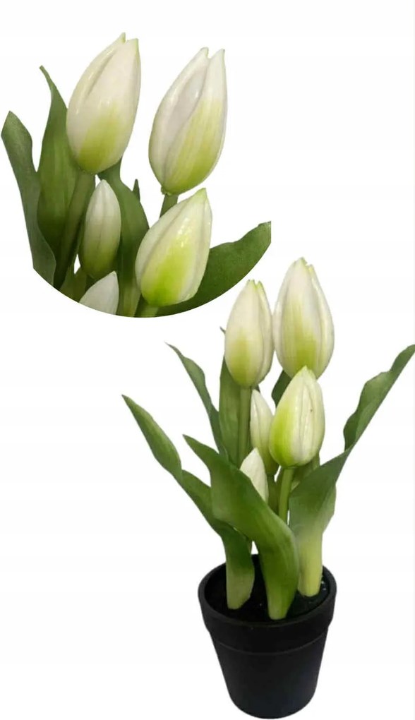 Tulipán Gumi Mesterséges Dísznövény Otthon Iroda Fürdőszoba Tulipánok
