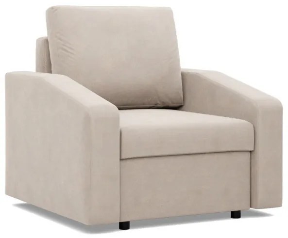 Zeus fotel, döntött kartámasz, bársony, bonell töltet, bézs