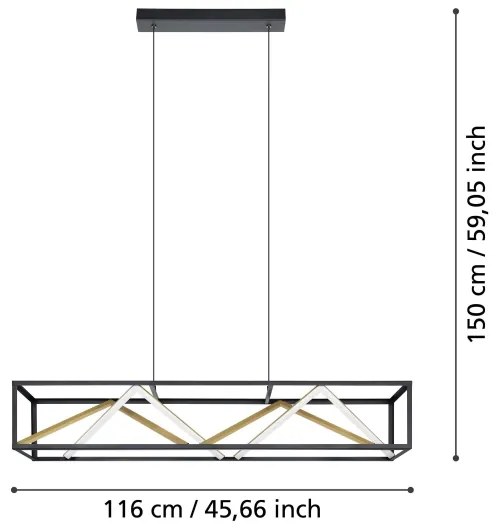 Eglo 390417 - LED Dimmelhető csillár zsinóron PENELA LED/46W/230V 2700-6500K + távirányító