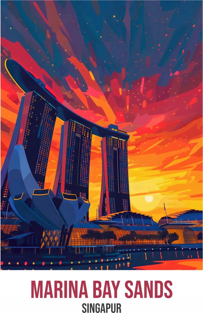 Poszter 70x100cm Marina Bay Sands
