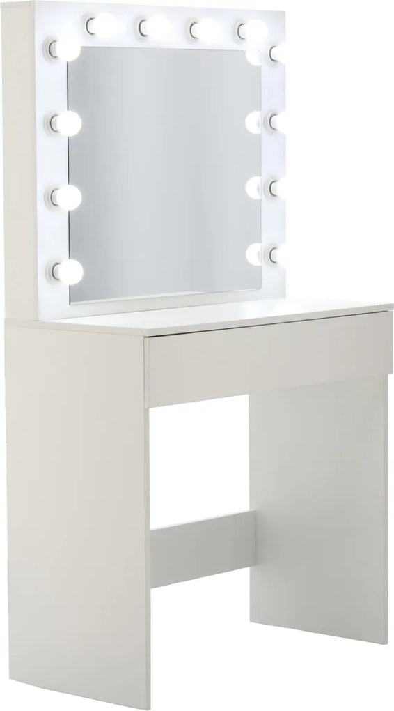 Fehér fésülködőasztal világítással 80 x 40 x 140 cm