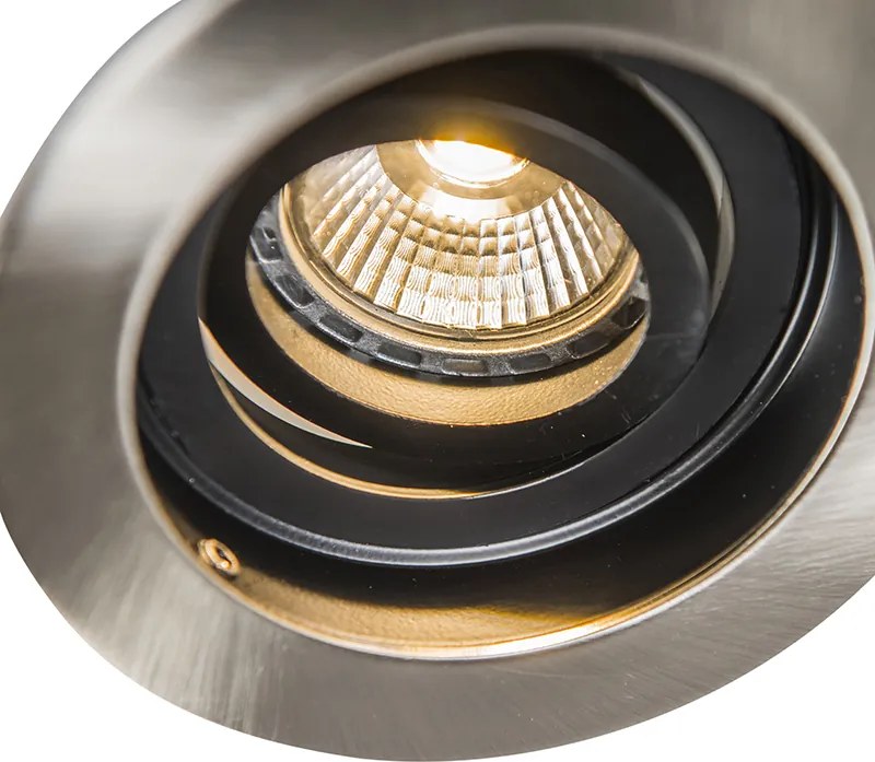 Okos, modern, süllyesztett spotlámpa acél fekete színben, WiFi GU10-zel - Rondoo