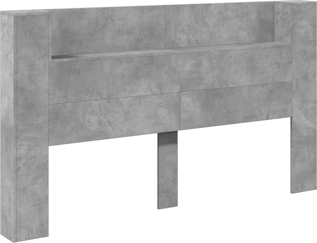 vidaXL Fejtámla polcokkal Beton Szürke 180 x 16,5 x 103,5 cm Faanyag