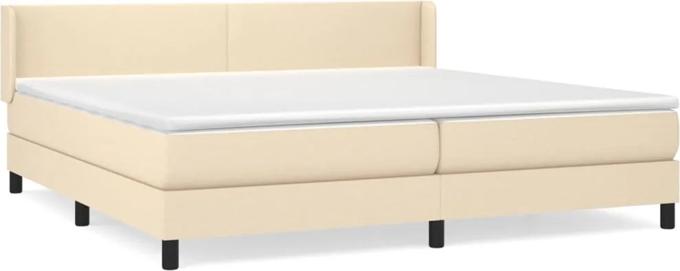 vidaXL krémszínű szövet rugós ágy matraccal 200 x 200 cm