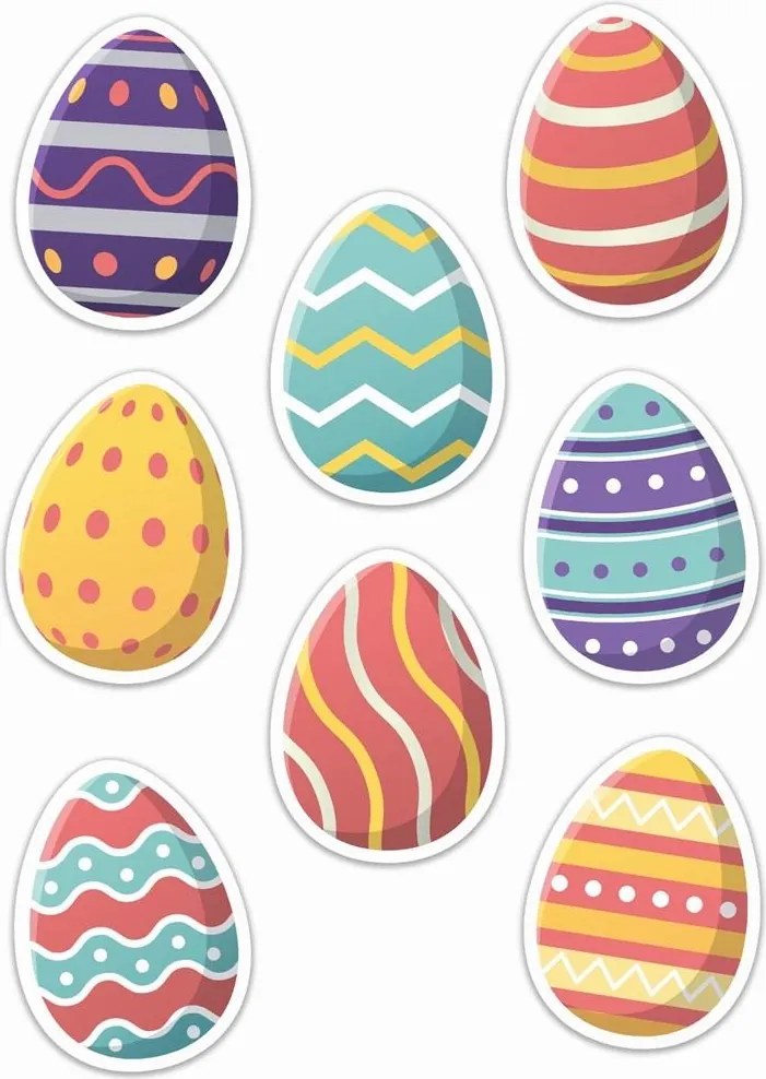 Húsvéti Ablakdísz Színes Kétoldalas Tojások 8 Darabos Készlet
