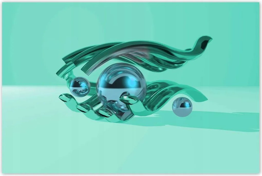 Poszterek 120x80 Menta türkiz gömbök