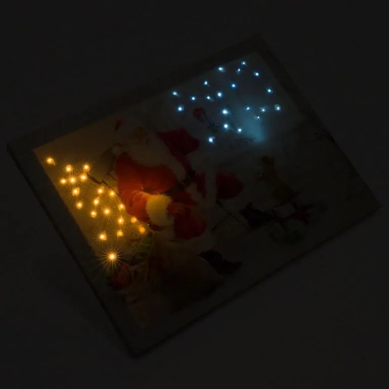 Falikép NEXOS Santa Claus 30 x 40 cm - 40x LED