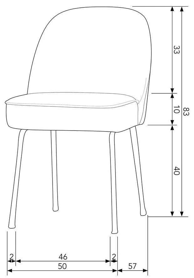 Mustársárga bársony étkezőszék szett 2 db-os Vogue – WOOOD