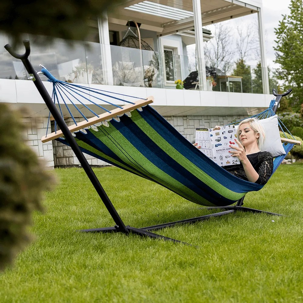 Függőágy, türkiz/kék/zöld, EVANA NEW -  Állvány nélkül