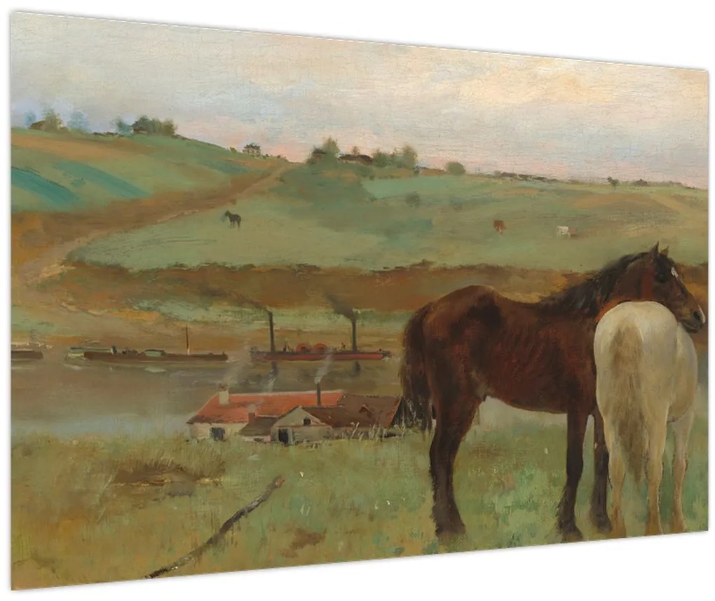 Kép - Edgar Degas, Horses in a Meadow, reprodukciók (90x60 cm)