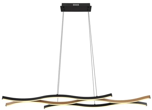 Globo 67206HW - LED Csillár zsinóron GERONIMO LED/35W/230V fekete/barna