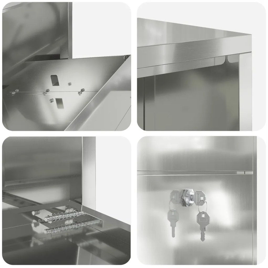 Csomagleadó doboz 44x22x82 cm Galvanizált acél