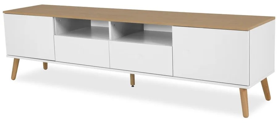 Dot fehér TV-állvány tölgyfa dekorral, szélesség 192 cm - Tenzo