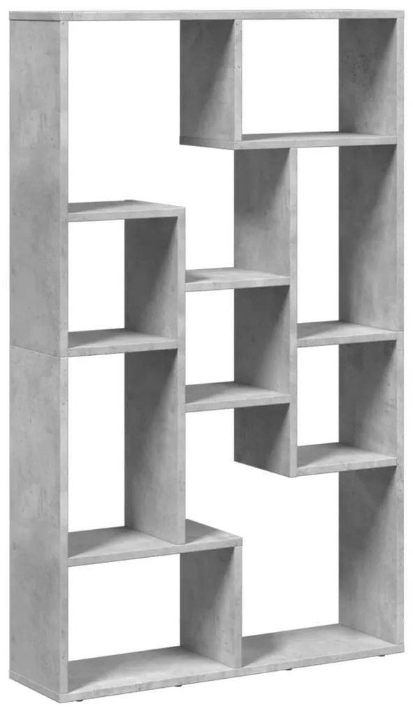 betonszürke szerelt fa könyvespolc 72 x 20 x 120 cm