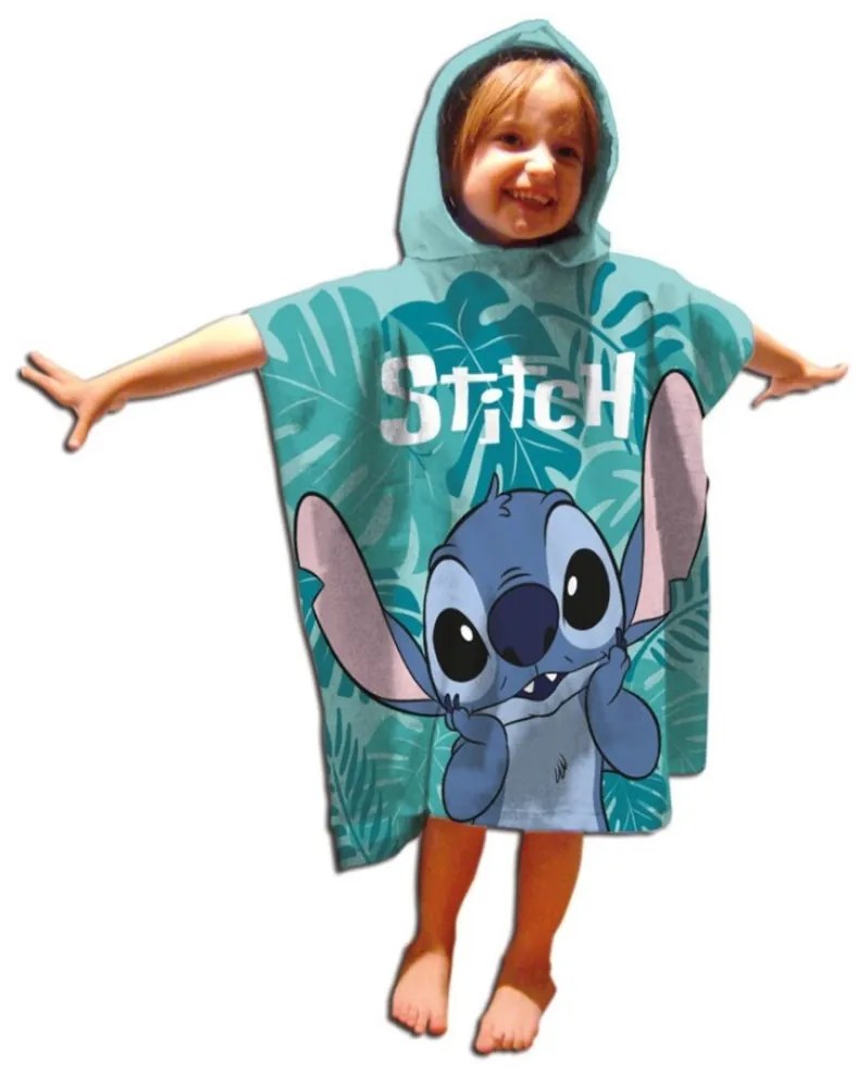 Disney Lilo és Stitch, A csillagkutya Leaf strand törölköző poncsó 55x110 cm (Fast Dry)