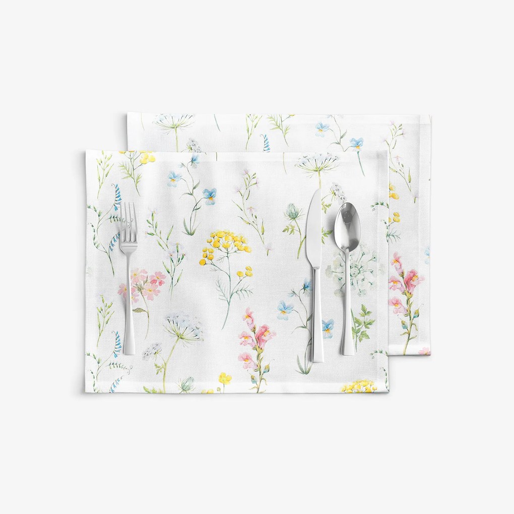 Goldea pamut reggeliző alátét deluxe - virágzó réti virágok - 2db 30 x 40 cm