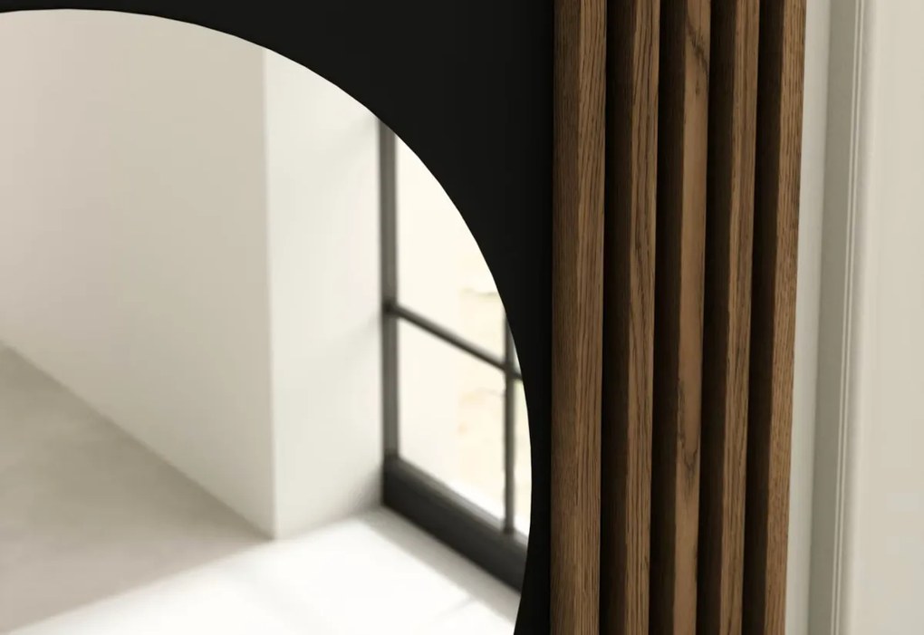 RATINA sminkasztal, 85x155x60, artisan tölgy/fekete matt