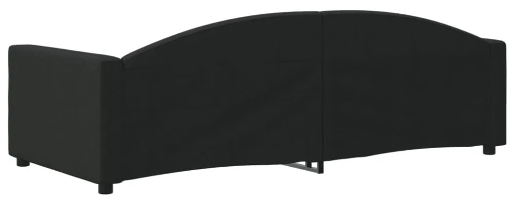 fekete szövet kanapéágy 90 x 200 cm