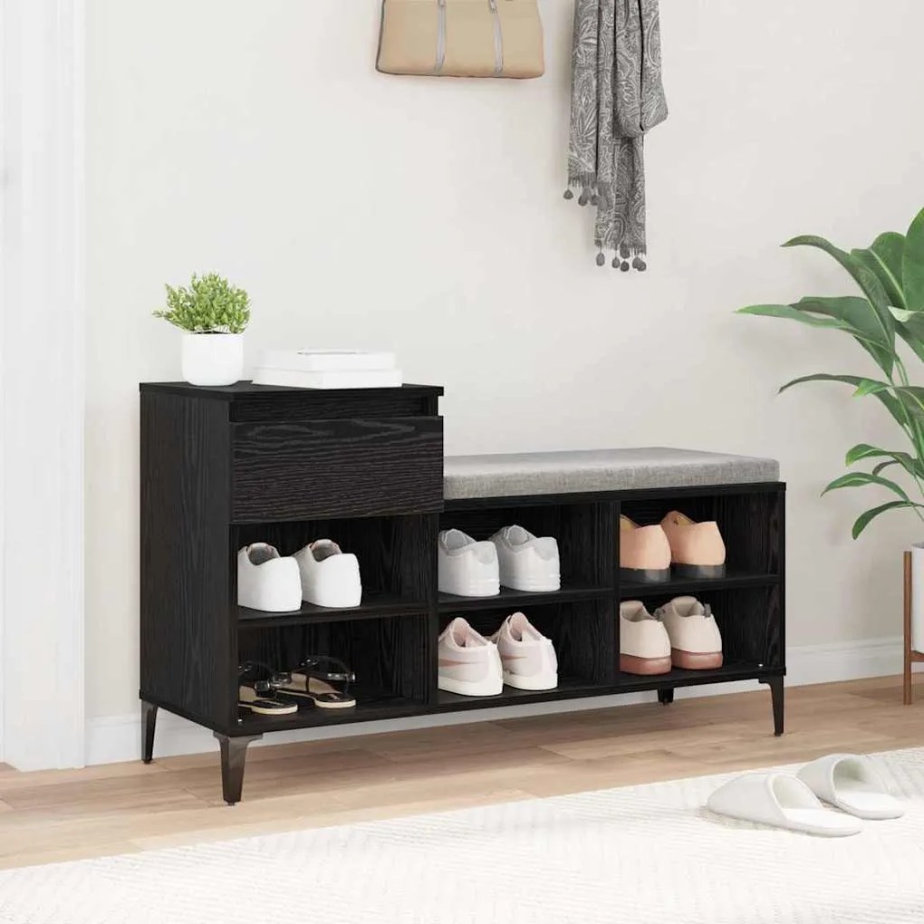 Cipőszekrény fiókkal Musta tammi 102 x 36 x 60 cm Faanyag