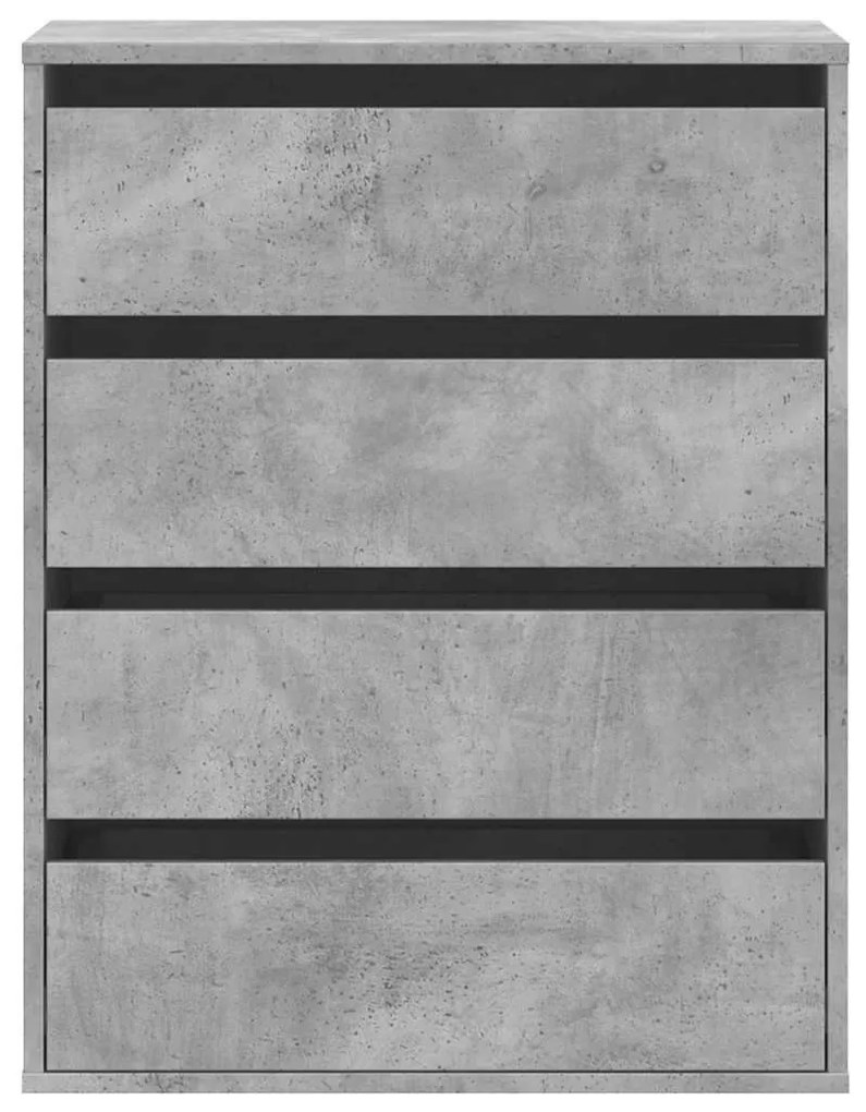 betonszürke szerelt fa fiókos sarokszekrény 60 x 41 x 76 cm