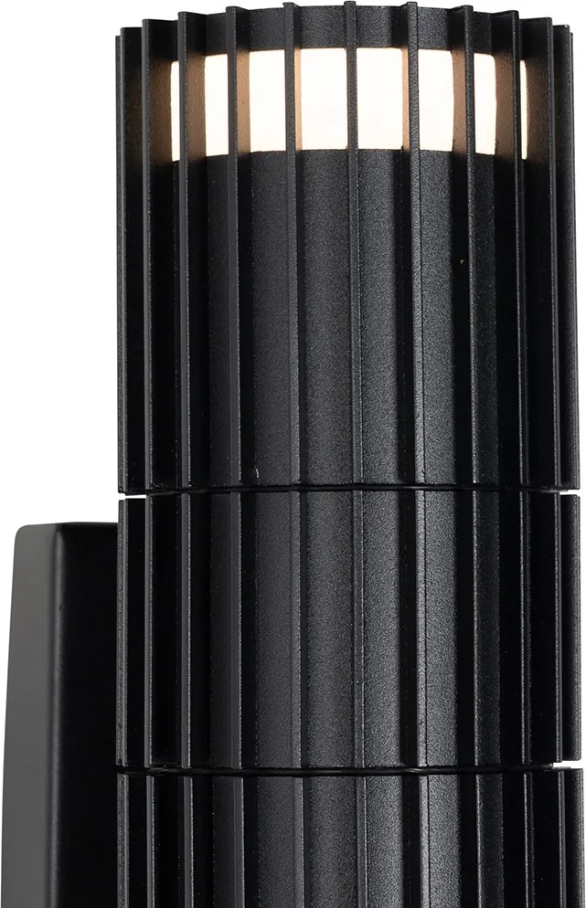 Kültéri fali lámpa fekete mozgásérzékelővel 2-lámpás - Boris