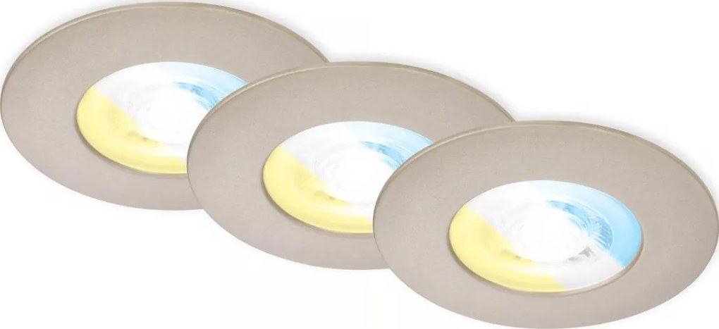 Briloner 7605032 – 3 darabos LED szett, fürdőszobai mennyezeti lámpa, 3xLED/4,9W/230V, IP44, matt króm