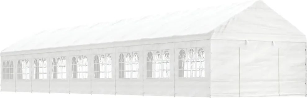 vidaXL fehér polietilén pavilon tetővel 20,07 x 4,08 x 3,22 m