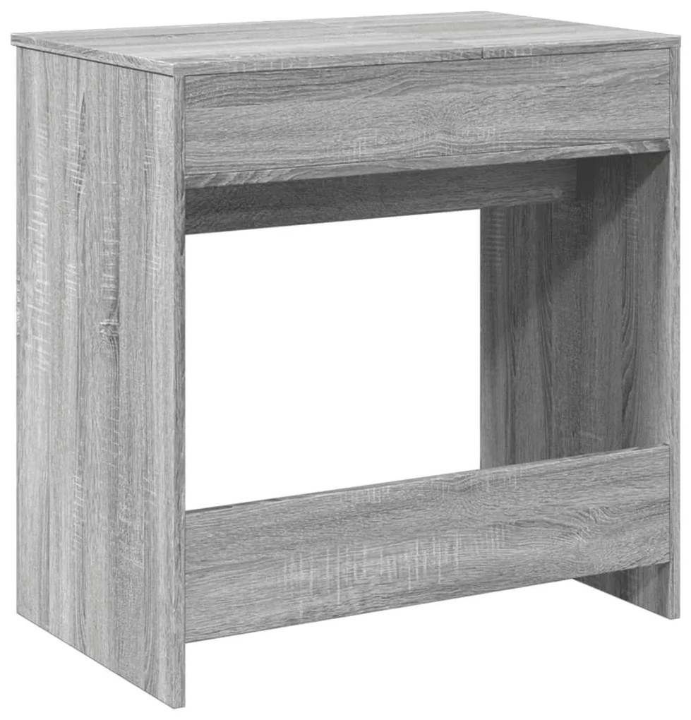 szürke sonoma színű fésülködőasztal tükörrel 73 x 46,5 x 120 cm