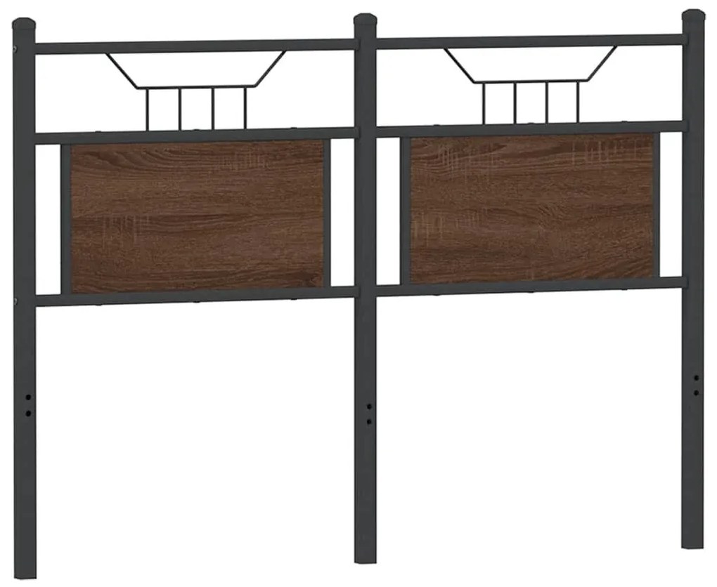 barna tölgy színű szerelt fa és acél fejtámla 120 cm