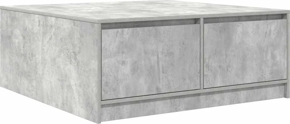 vidaXL betonszürke dohányzóasztal fiókokkal 100x100x40 cm