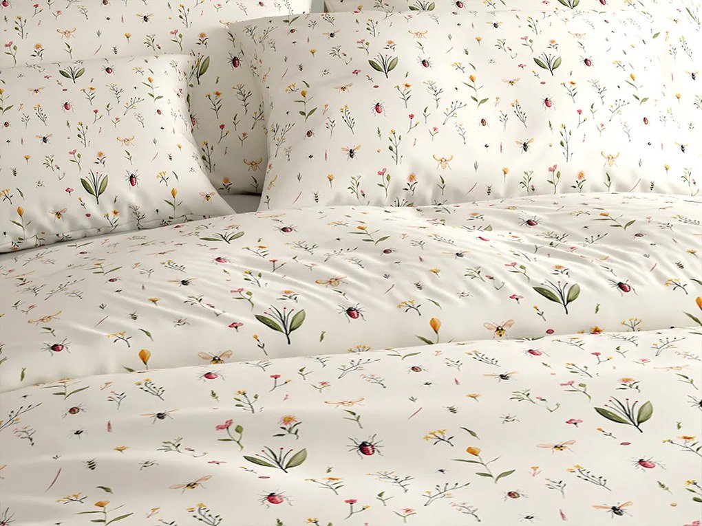 Mikroszálas ágyneműhuzat INSECTA krém színű Ágyneműhuzat mérete: 70 x 90 cm | 140 x 200 cm