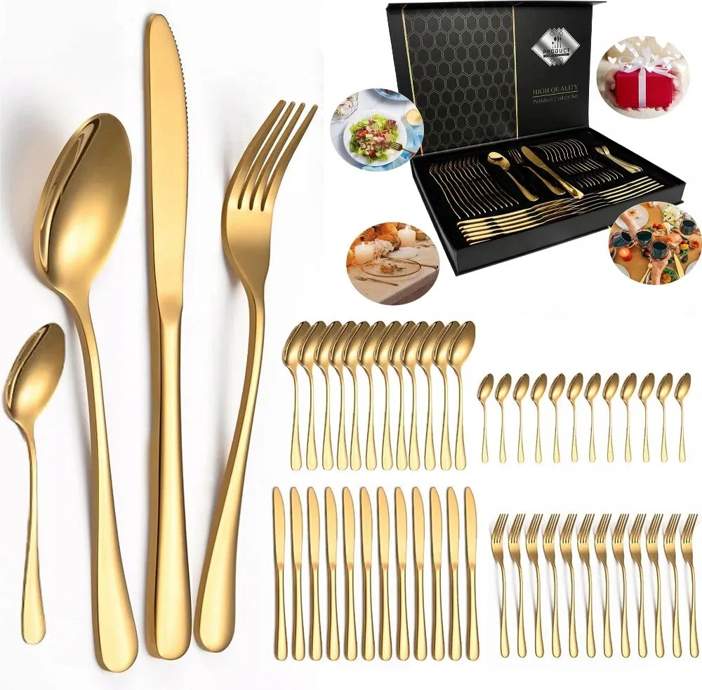 Evőeszköz Szett Bőrönd Szett Rozsdamentes Acél 48EL 12 Személyes