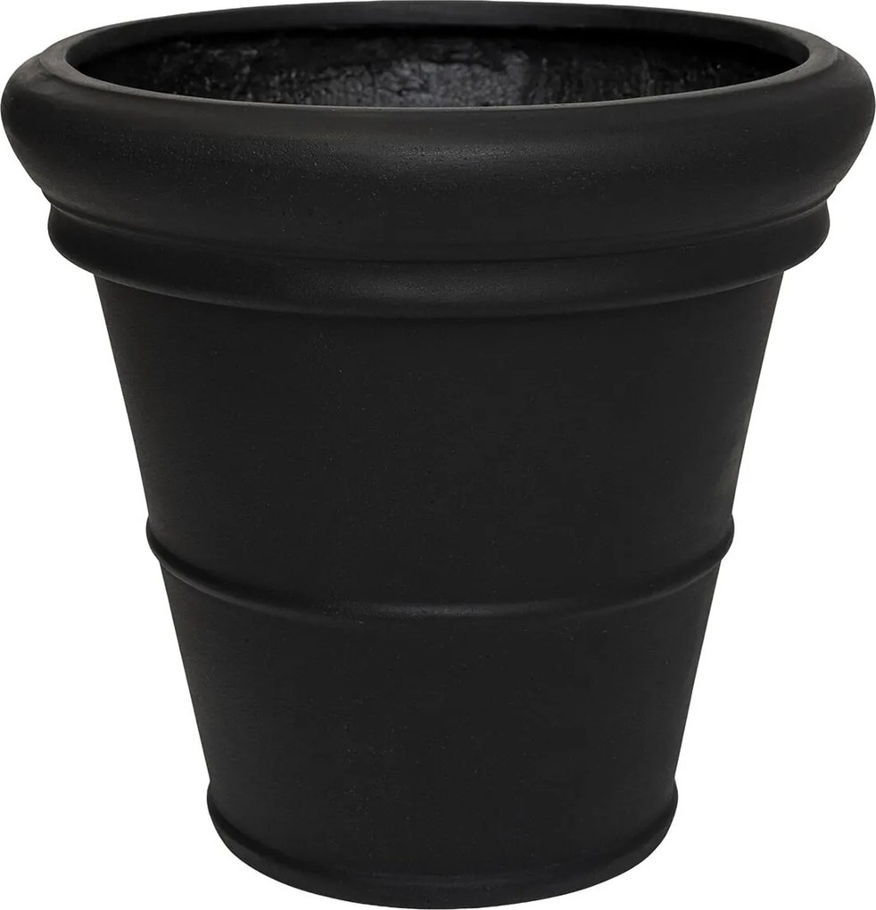 Pottery Pots Bucket Low Classic virágcserép, fekete, több méretben - PotteryPots méret: S - ø 41 cm | m. 38 cm